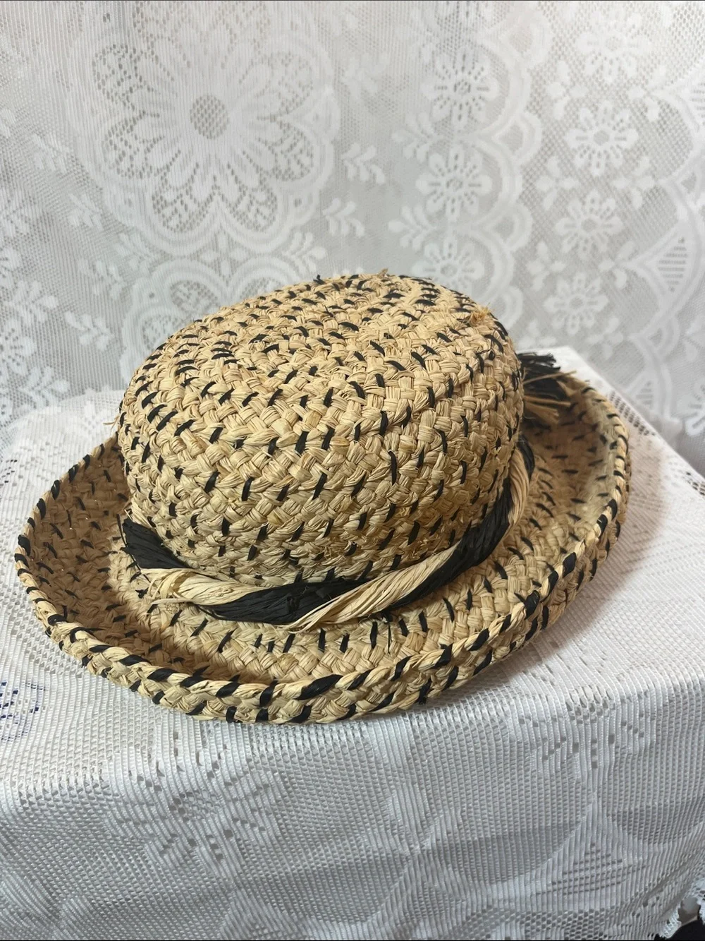 Betmar Braided Straw Boater Hat M/L